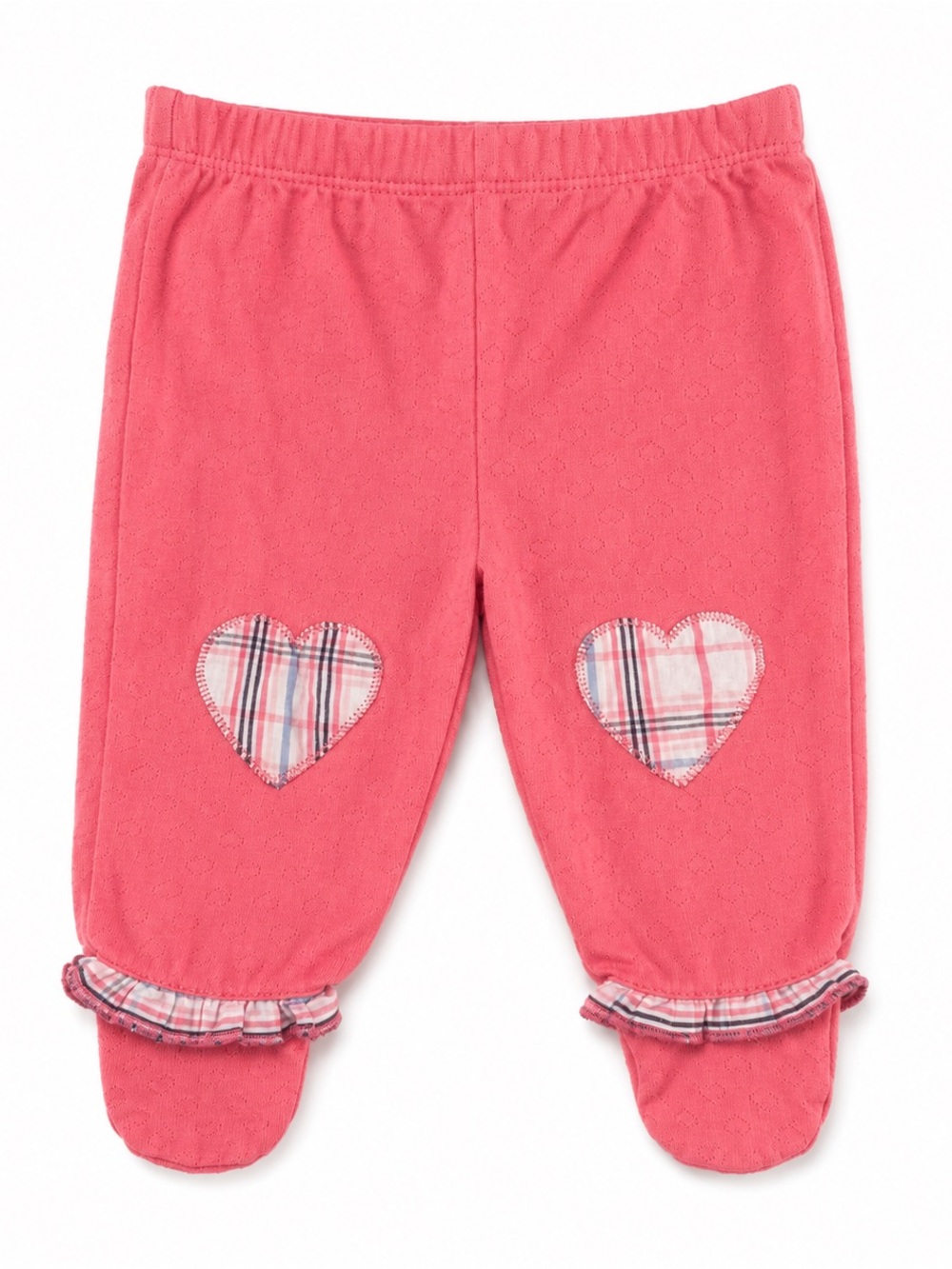 Tommy Hilfiger Coral Pink Heart Appliqué Footed Pajama Pants